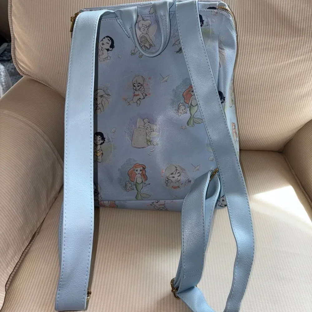 Disney Light Blue Tinker Bell & Disney Princesses Mini Backpack